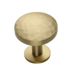 M Marcus Heritage Brass Hammered Design Round Cabinet Knob with Rose 32mm 